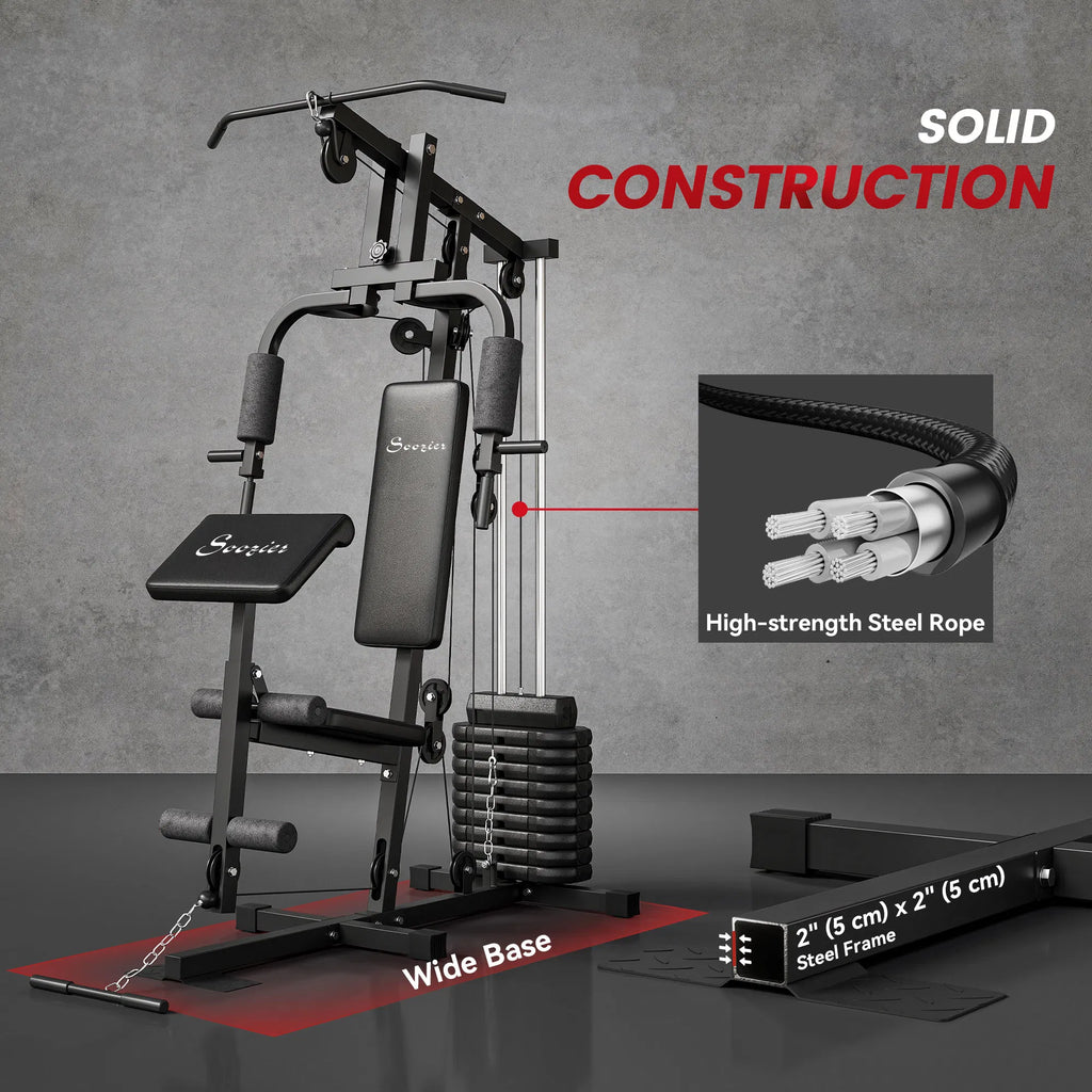 Multi Exercise Home Gym Station with 99lbs Weight Stack for for Back Chest - Image 2