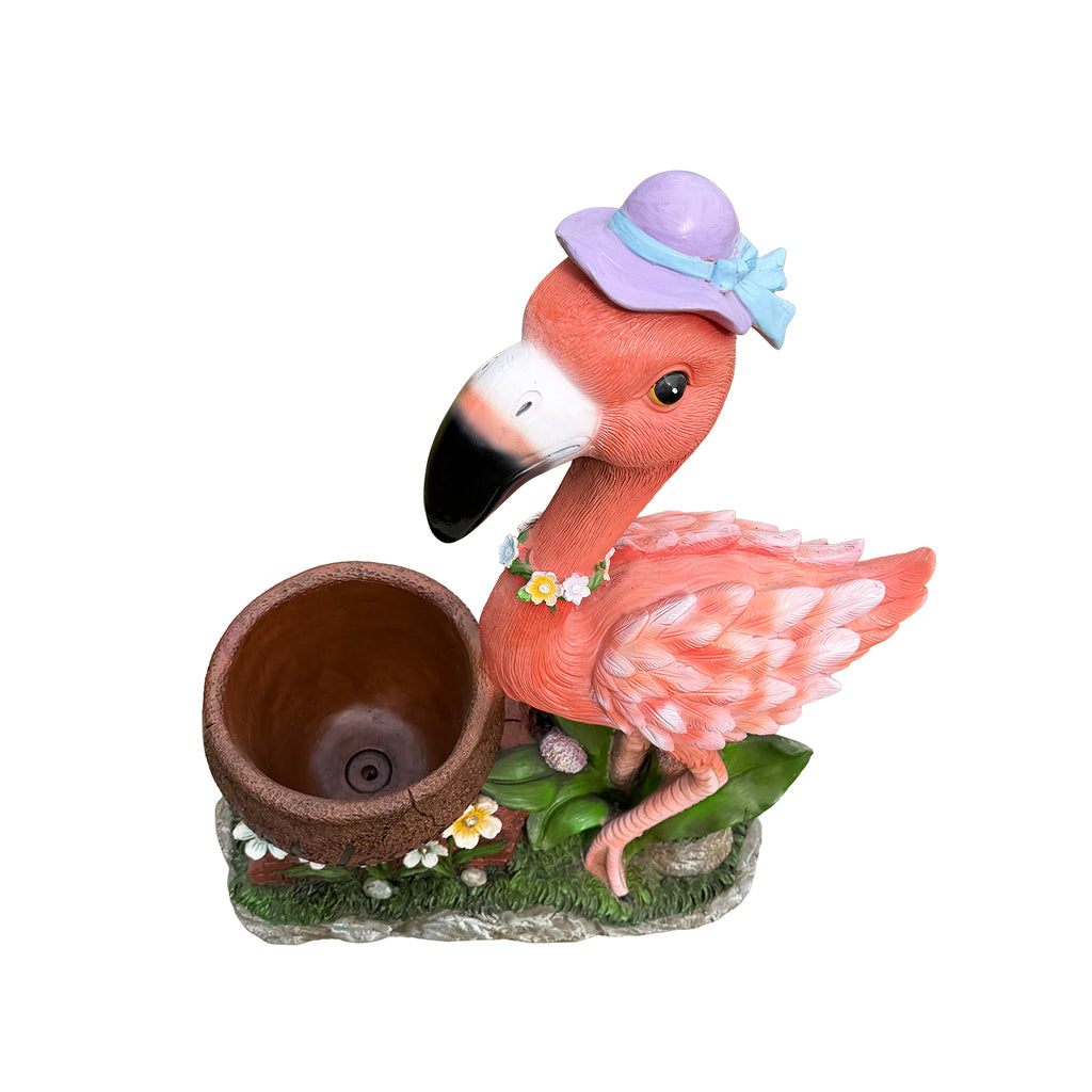 Outdoor Garden Sculpture Flamingo Flower Pot Planter Unique Yard Statue - Image 5