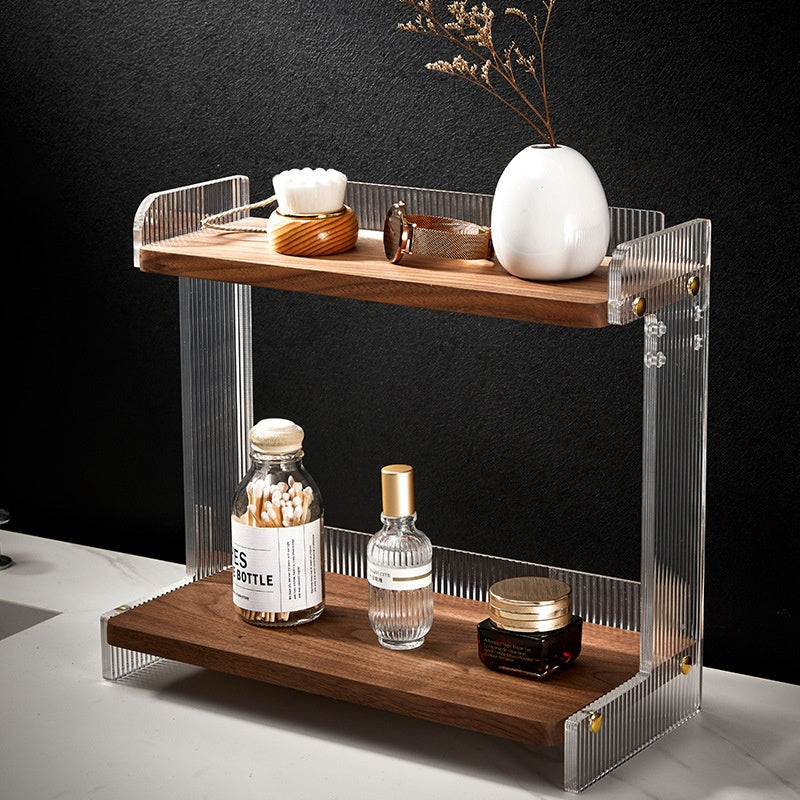 bathroom countertop commodity shelf acrylic in use lifestyle
