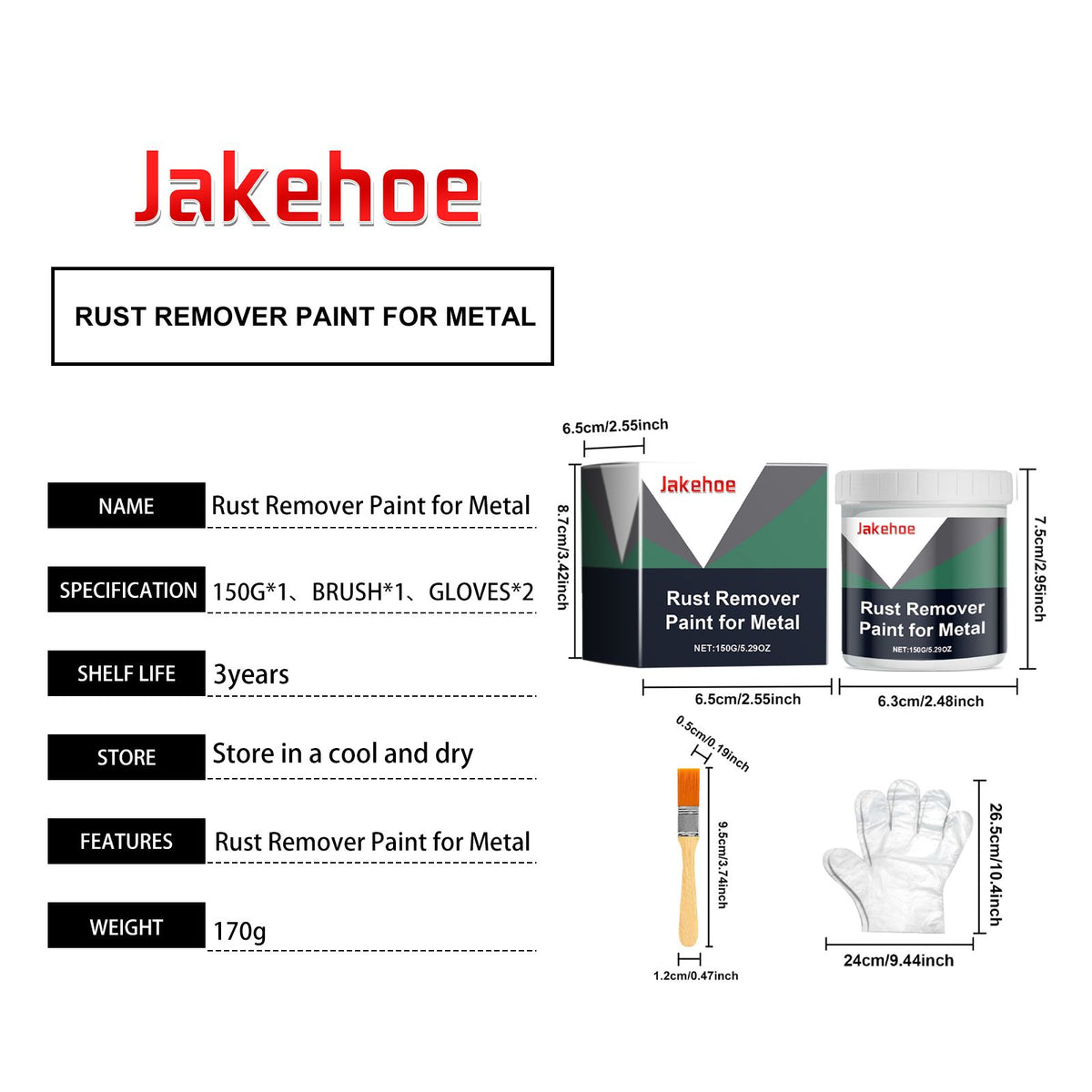 JAKEHOE Water Based Metal Rust Paint Kit 1 Piece Kit - Image 5