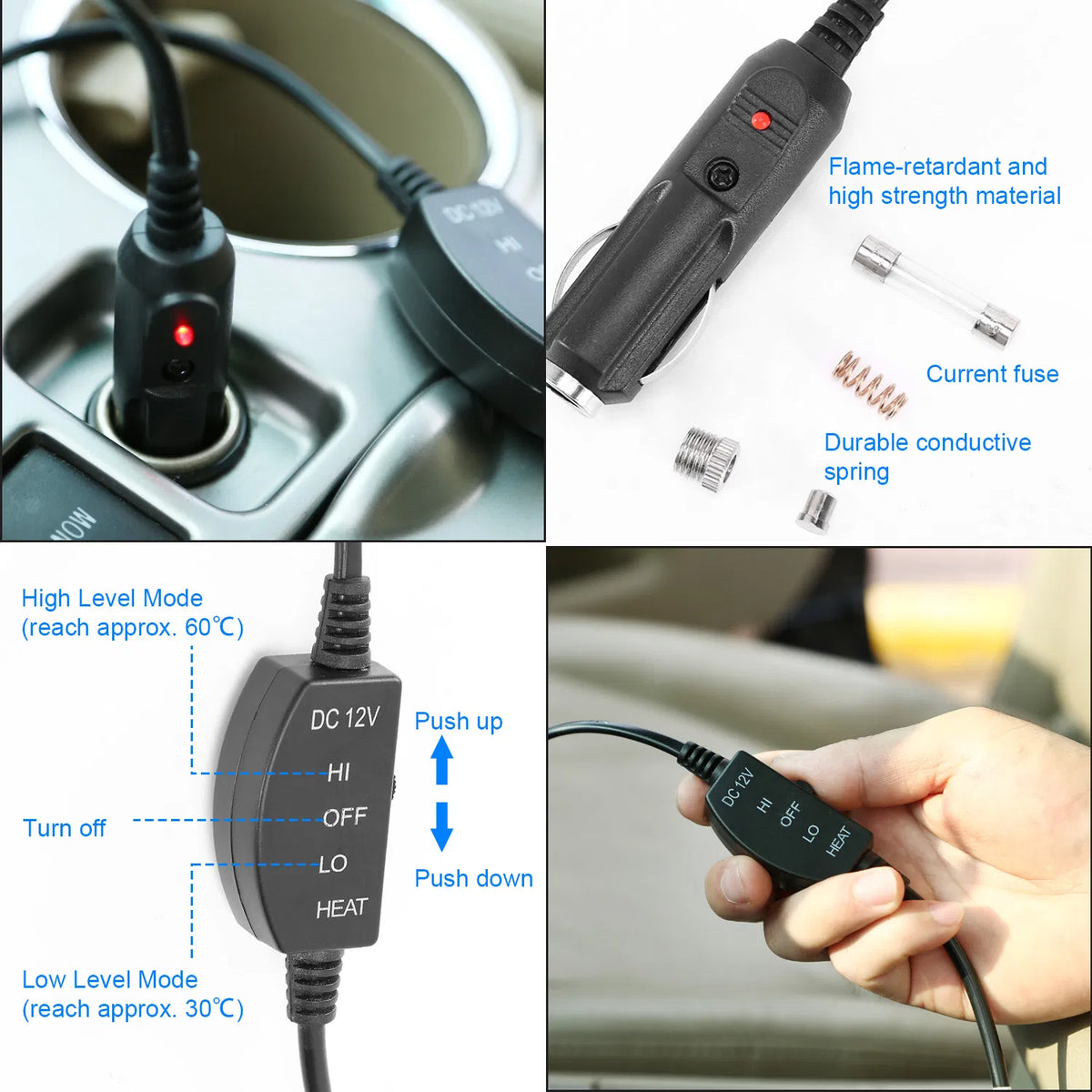 Heated Car Seat Cushion 12V Auto Seat Cover Warmer with Adjustable Temperature - Image 5