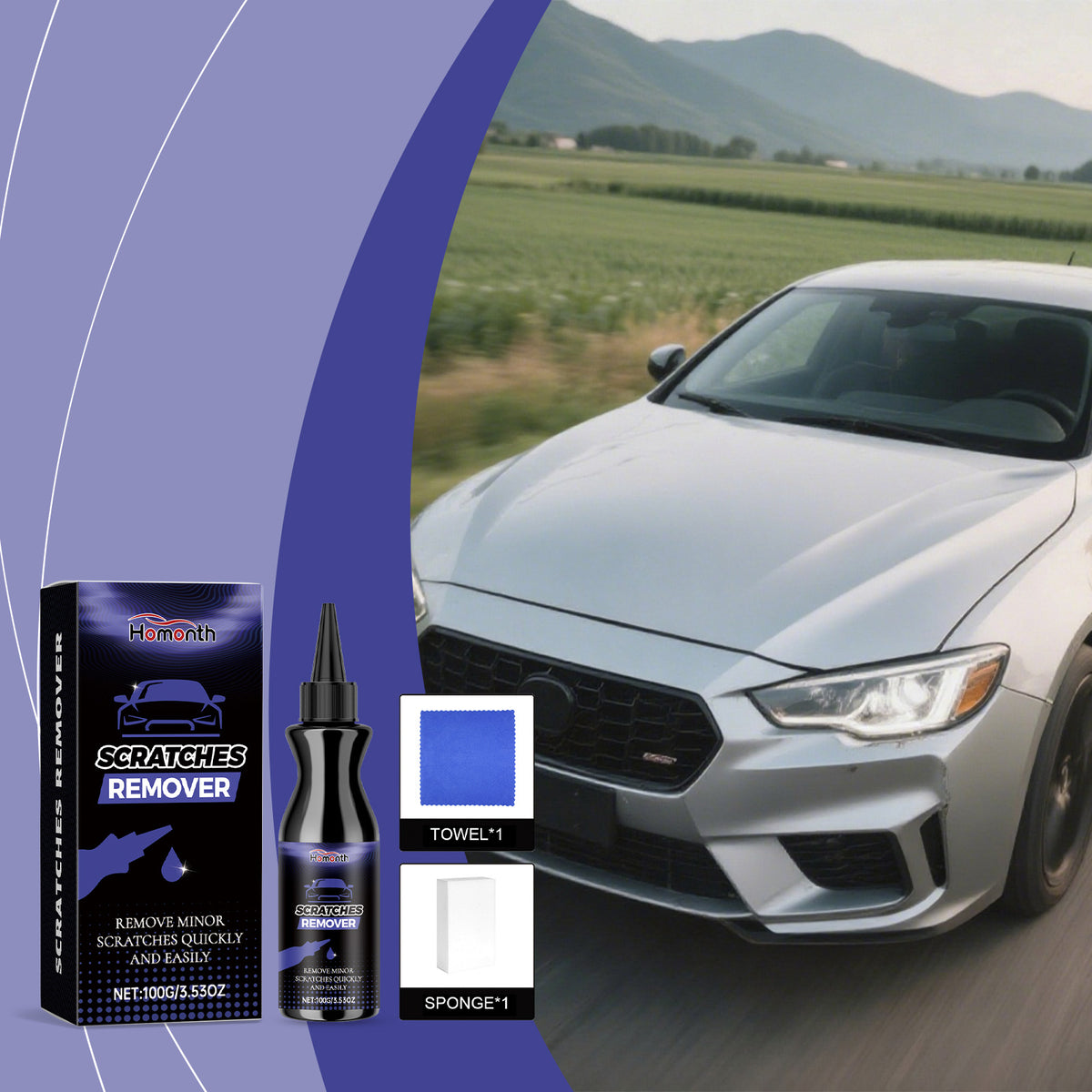 Car Paint Scratch Care Kit Cleaning Restoration Gloss Maintenance Set - Image 5