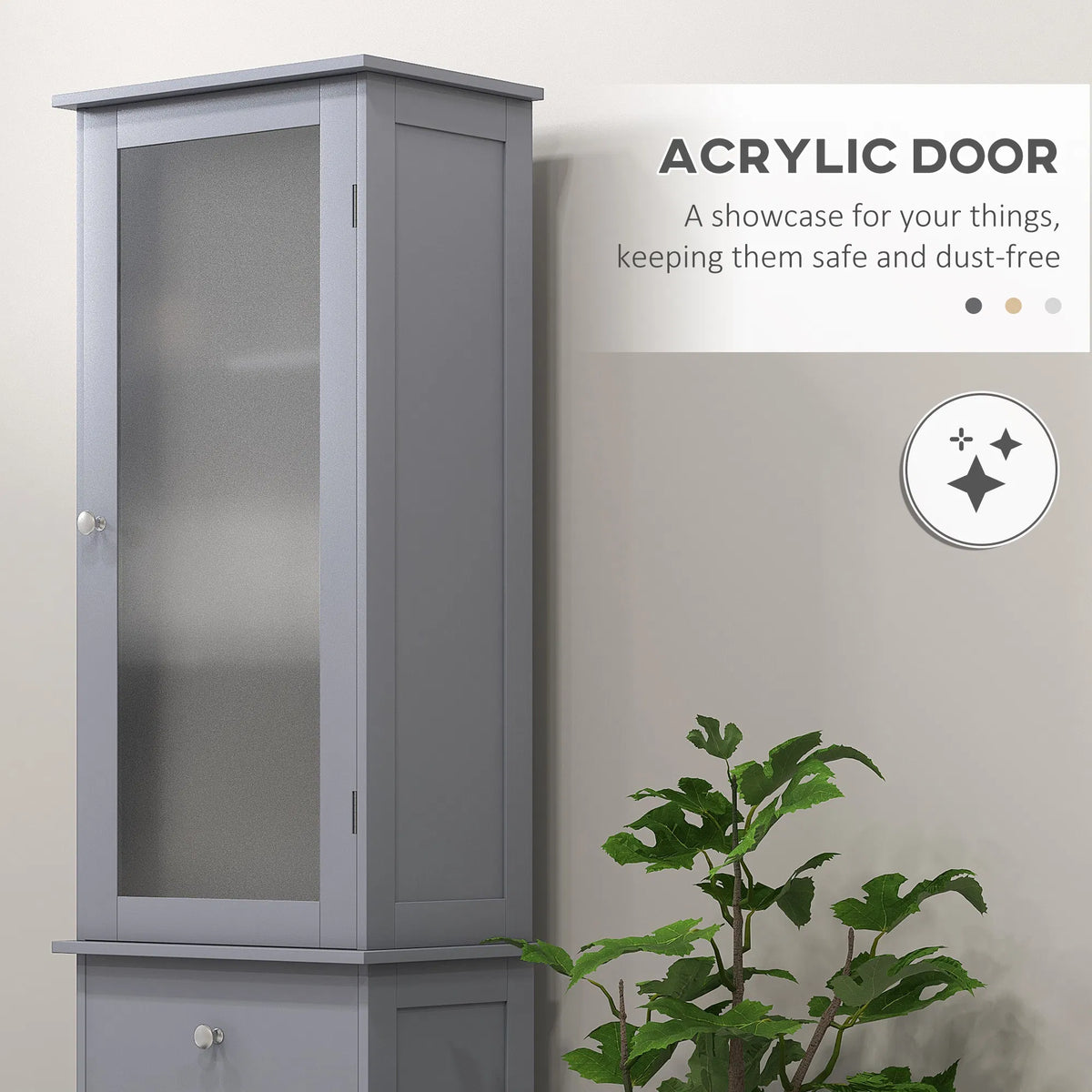 Tall Bathroom Cabinet Bathroom Storage Cabinet with Drawers 2 Doors and - Image 5