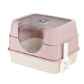 Enclosed Cat Litter Box Orange Odor Locking Spacious For Large Cats A