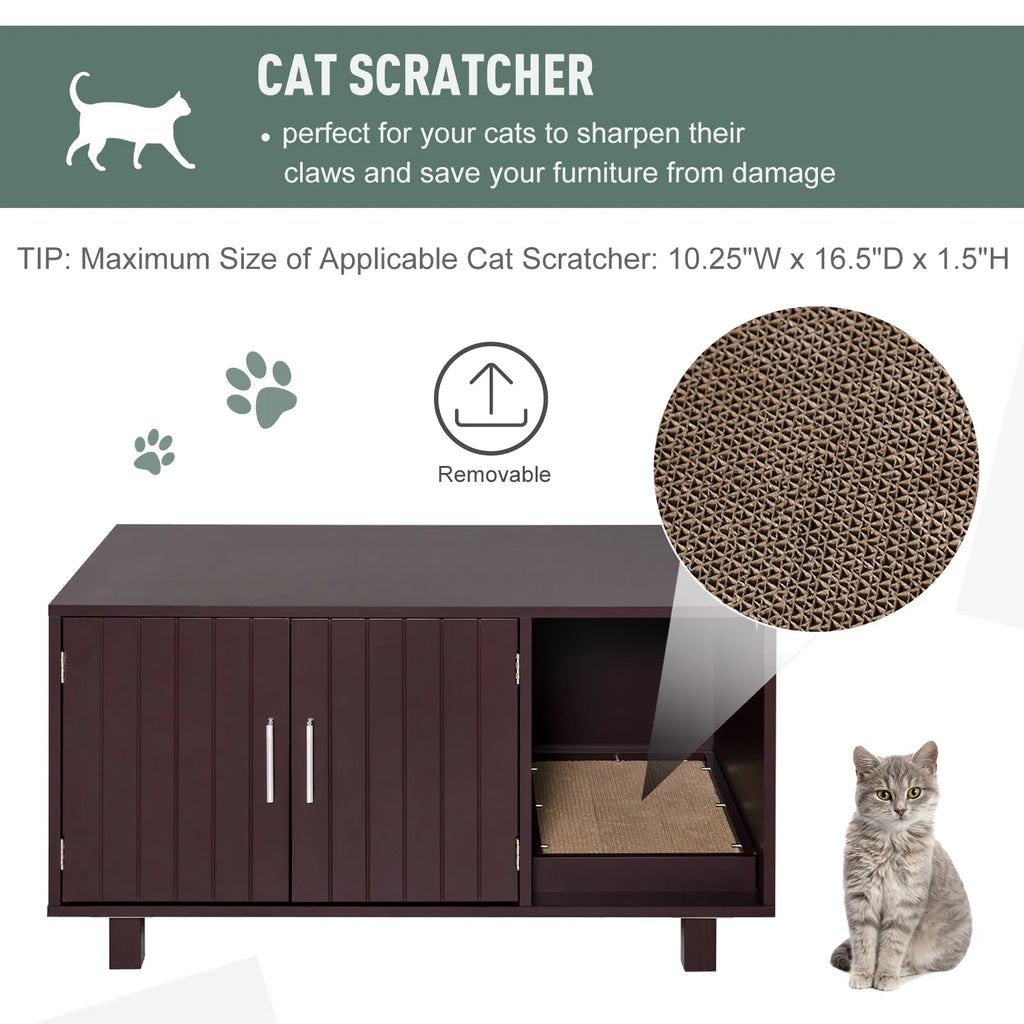 Cat Litter Box Enclosure Hidden Litter Box Furniture Cat House End Table - Image 3