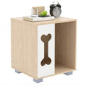 Cat Dog House Bed Side Table Wooden Condo With Bone Shape Window And Thick