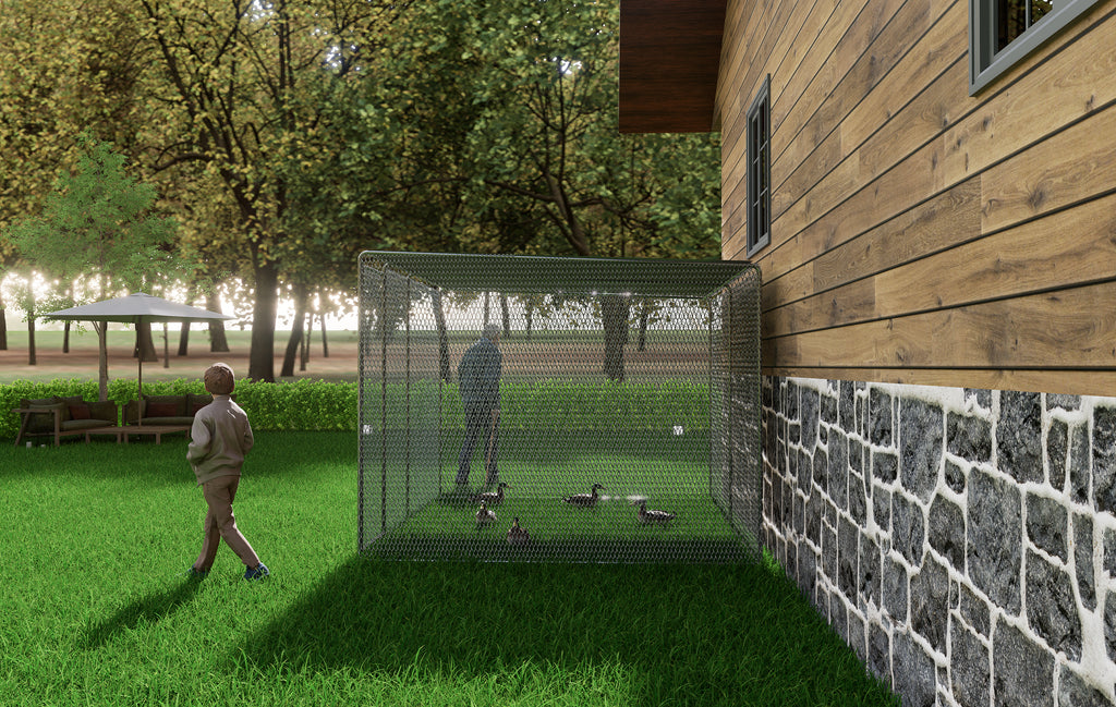 9.8x6.5ft Metal Backyard Chicken Run with Lockable Door