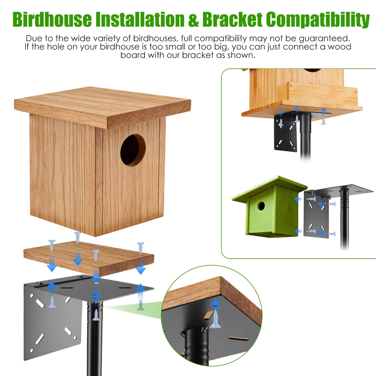 94Inch Squirrel Proof Bird Feeder Pole Heavy Duty Bird House Pole Outdoor Bird - Image 2