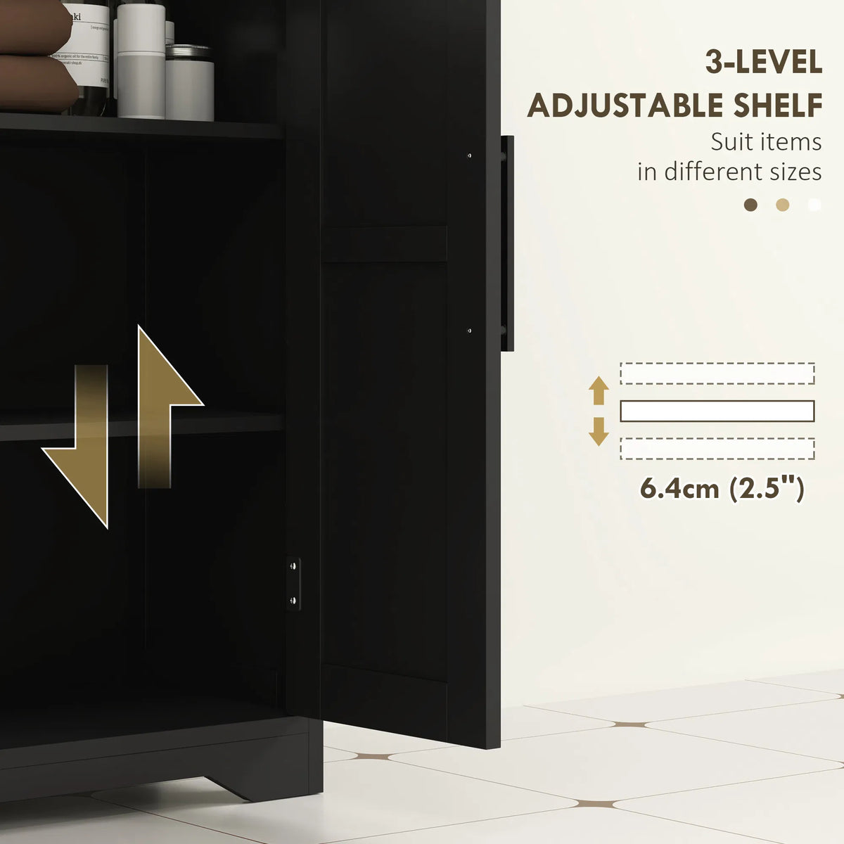 Bathroom Floor Cabinet Farmhouse Bathroom Storage Cabinet with Adjustable - Image 5
