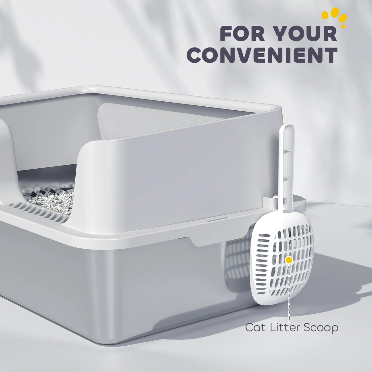 Stainless Steel Cat Litter Box with Lid with Scoop High Sided Non Stick &