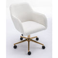 Modern Teddy Fabric Adjustable Height 360 Revolving Home Office Chair With Metal Legs