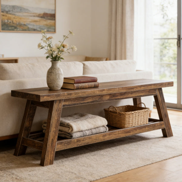 Solid Entryway Storage Bench
