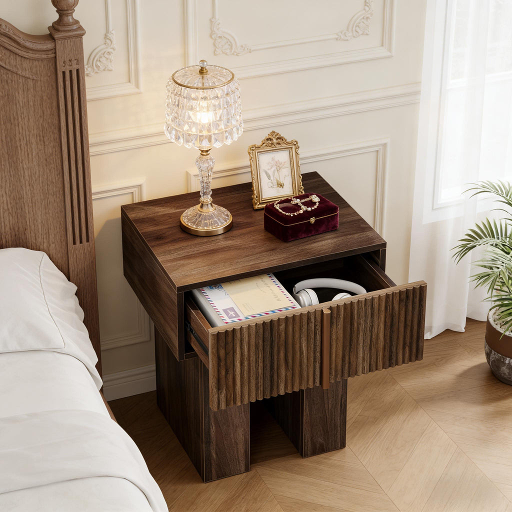 Fluted Storage Nightstand