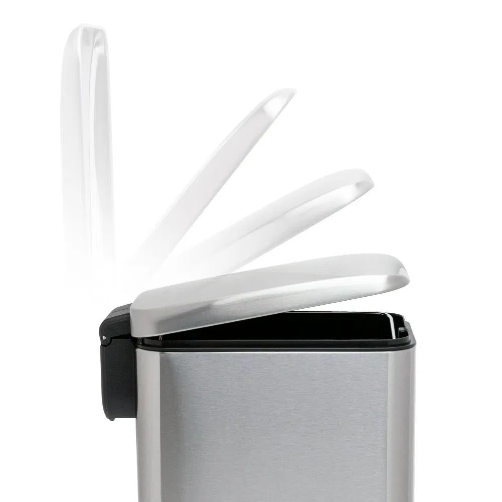 Bathroom Trash Can Combo 1.3 Gallon Stainless Steel Slim Step Garbage Bin with - Image 3