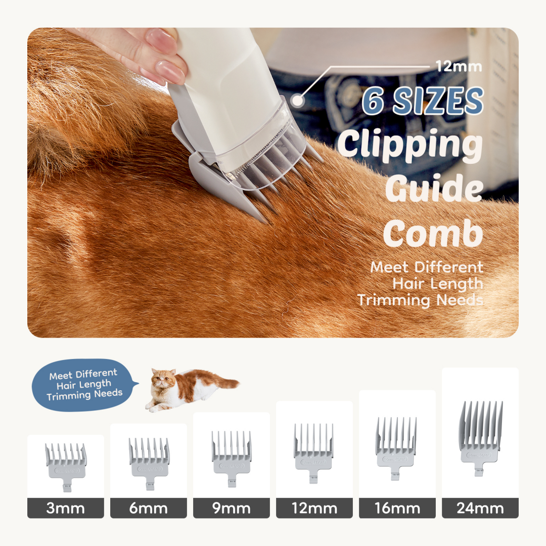 Professional Dog Grooming Clippers With 2.5L Cup 3 Suction Modes Cordless