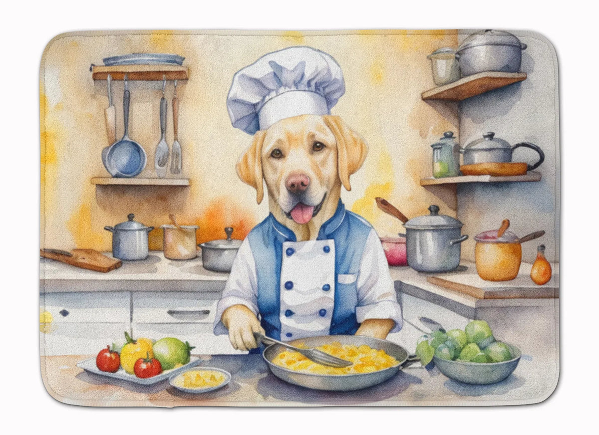 Yellow Labrador Retriever The Chef Memory Foam Kitchen Mat Machine Washable