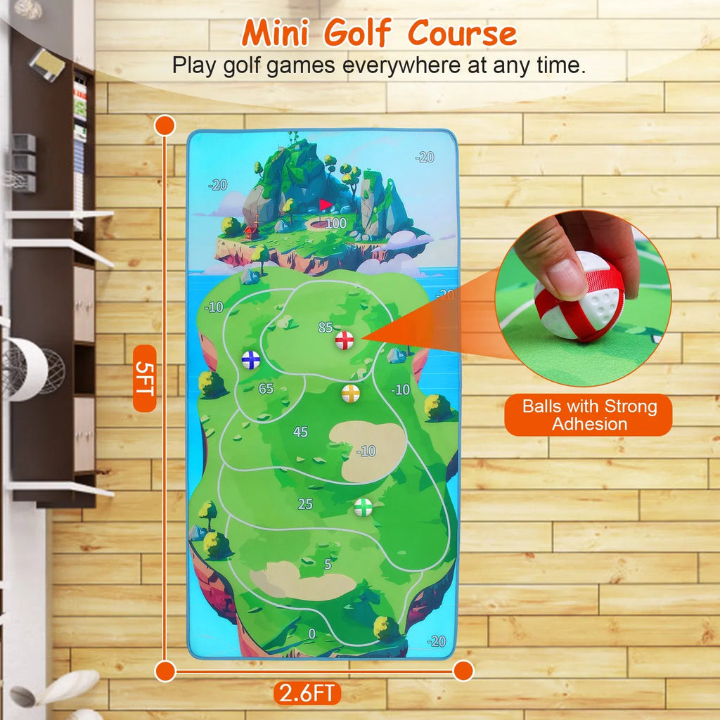 Casual Golf Game Set Indoor Outdoor Golf Pratice Mat Chipping Green Golf Yard - Image 2
