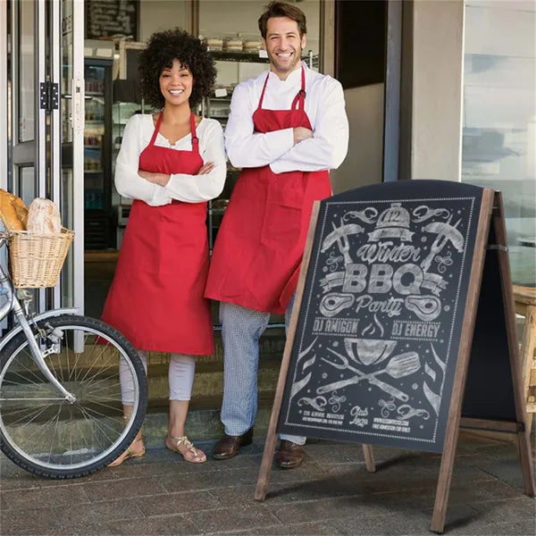 25.6" x 2.4" x 40.0" Billboard Wood A Frame Sidewalk Signage Chalkboard - Image 5