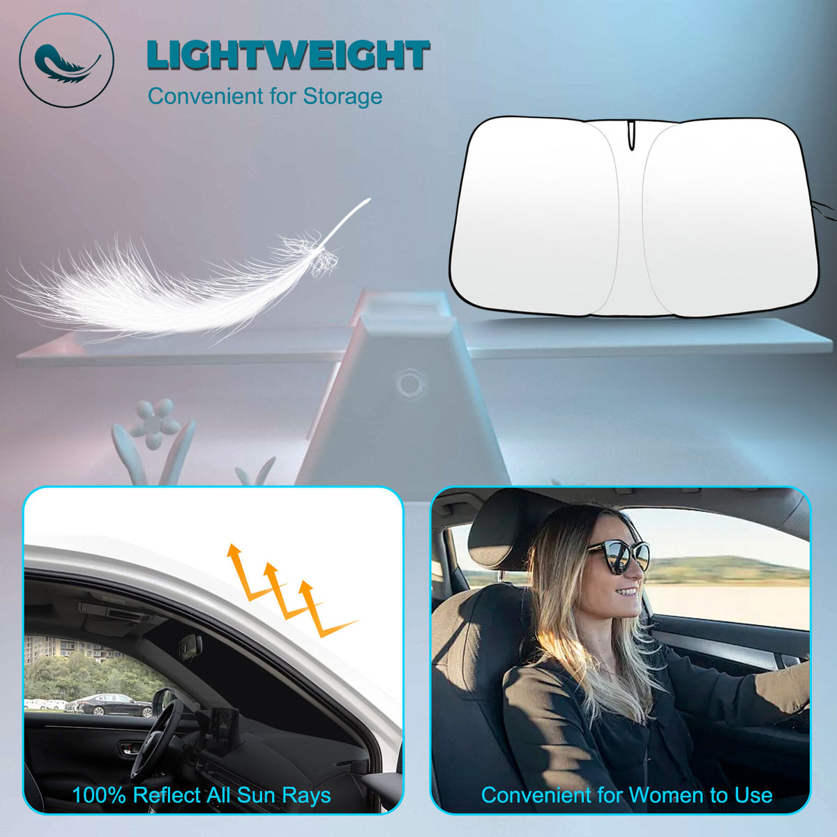 For 2018 2019 2022 Onda Accord Car Windshield Sun Shade Visor Foldable Cover - Image 8