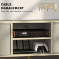 Modern TV Stand Cabinet with Foldable Drawers and Shelves for Living Room
