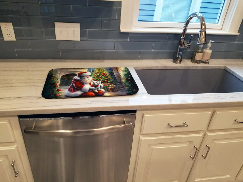 Westie and Santa Claus Dish Drying Mat Absorbent Dish Drying Mat Pad for - Image 4