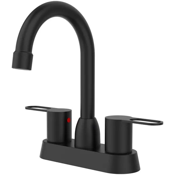 2 Handles Bathroom Sink Faucet Matt Black Centerset RV Bathroom Faucets for 3 Hole - Image 3