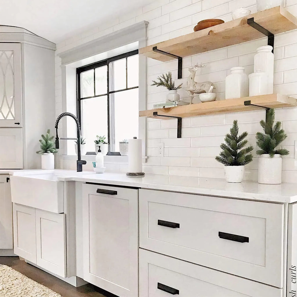 2Pack Wall Mounted Shelf Bracket Heavy Duty L Shaped Metal Shelf Bracket Rack