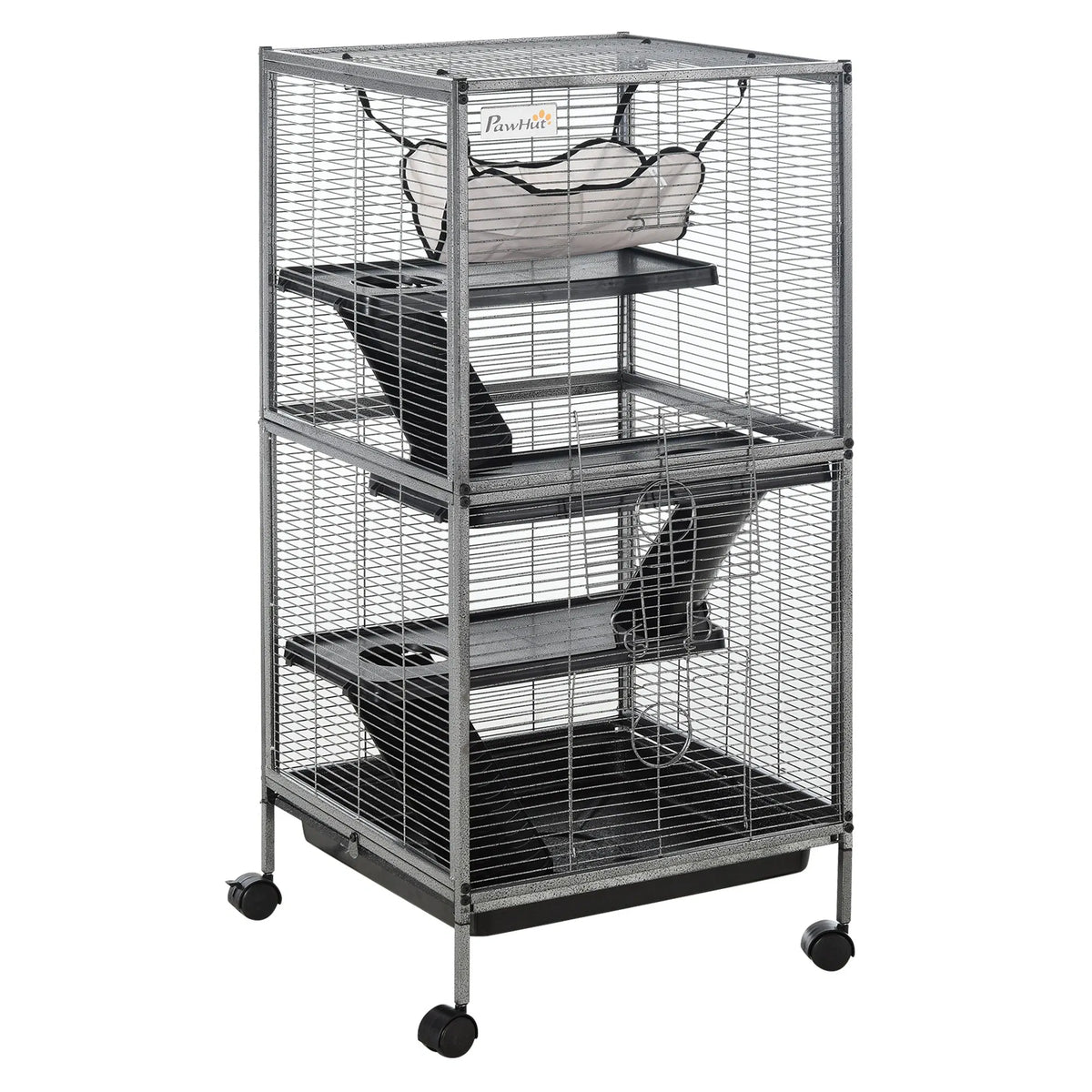 4 Tier Rolling Small Animal Cage Deluxe Guinea Pig Cage Ferret Cage for Mink - Image 2
