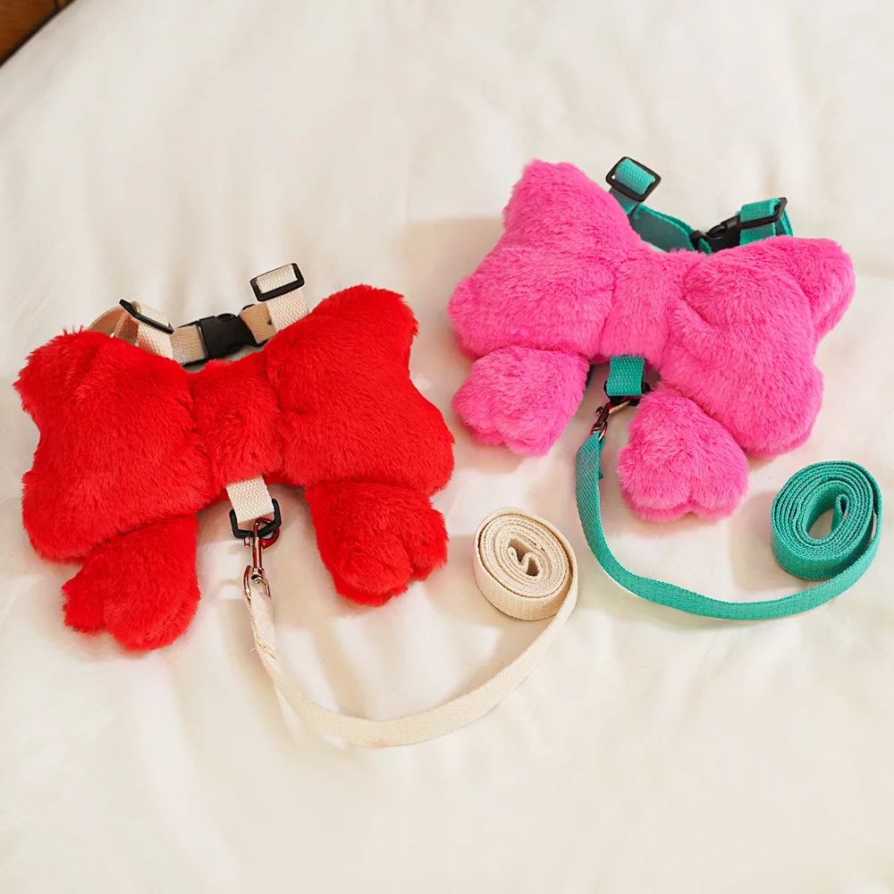 Pet Bow Chest Strap Traction Rope Walking Dog Rope Dog And Cat Going Out Cute - Image 5