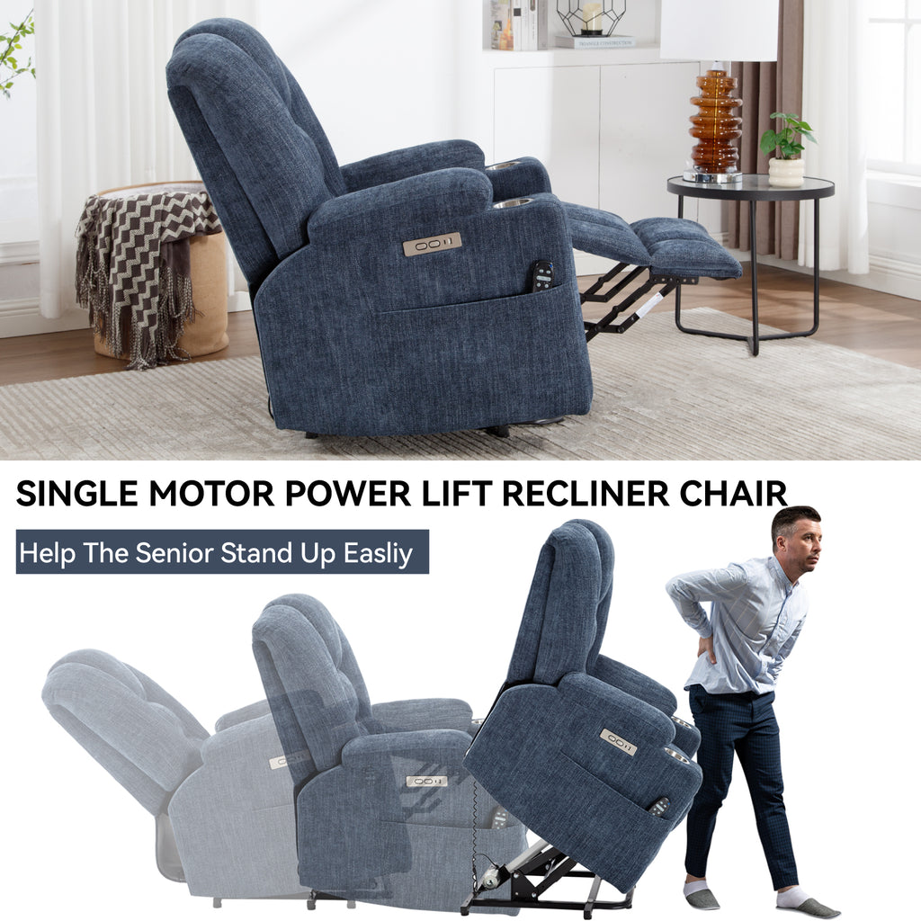 Power Lift Recliner Chair with Massage and Heat for Elderly Overstuffed Wide - Image 2