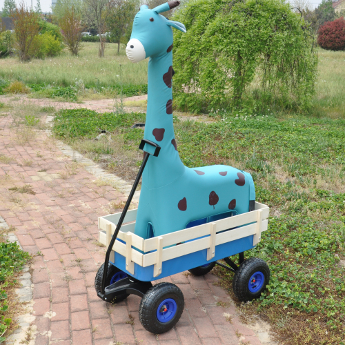 All-Terrain Garden Utility Wagon with Wood Side Rails