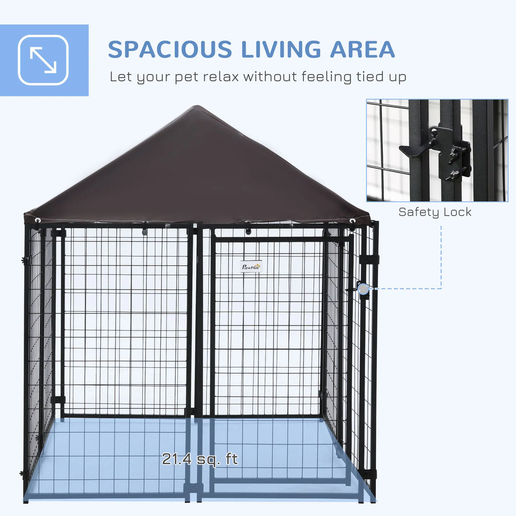 Outdoor Dog Kennel Welded Wire Steel Fence Lockable Pet Playpen Crate with - Image 2
