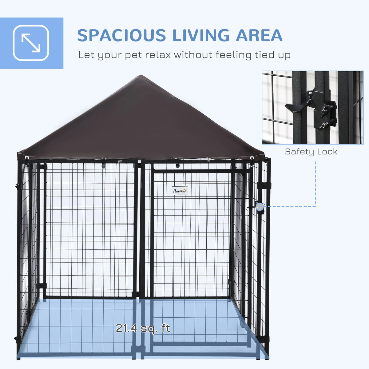 Outdoor Dog Kennel Welded Wire Steel Fence Lockable Pet Playpen Crate with - Image 2