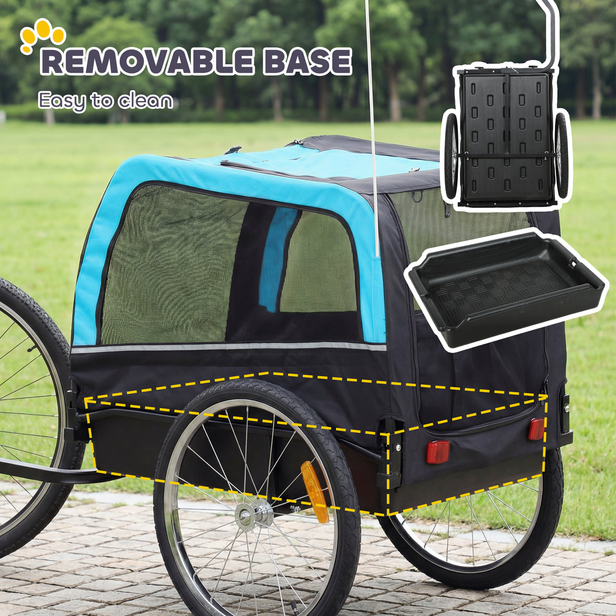 dog bike trailer pet cart packaging and components