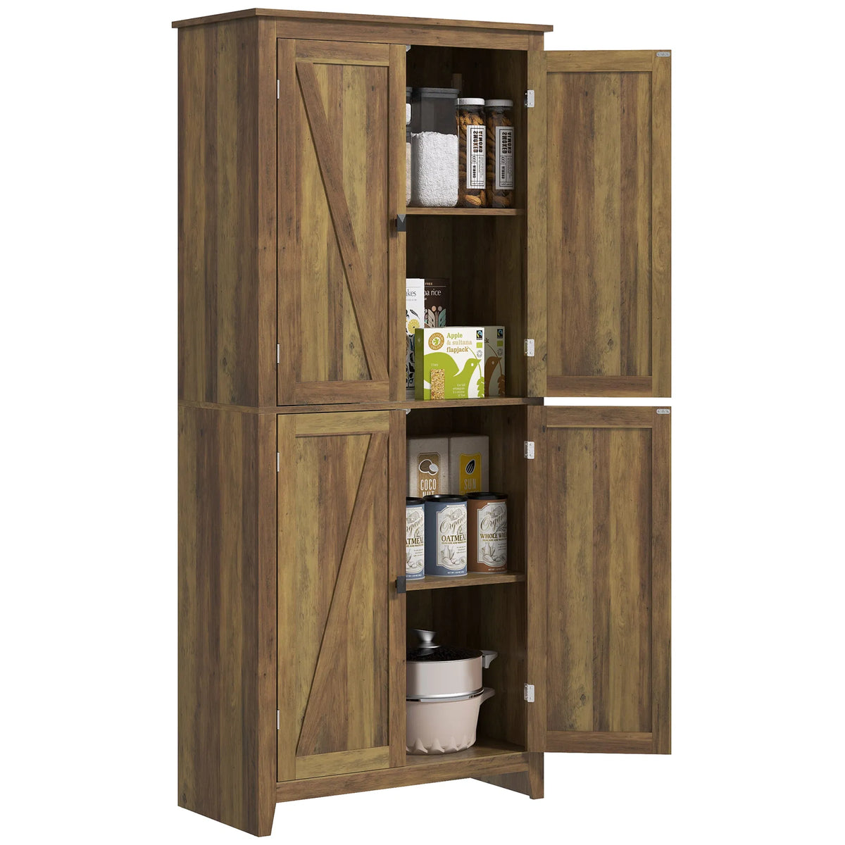 72" Freestanding Storage Cabinet Kitchen Pantry Cabinet with Doors and Shelves - Image 4