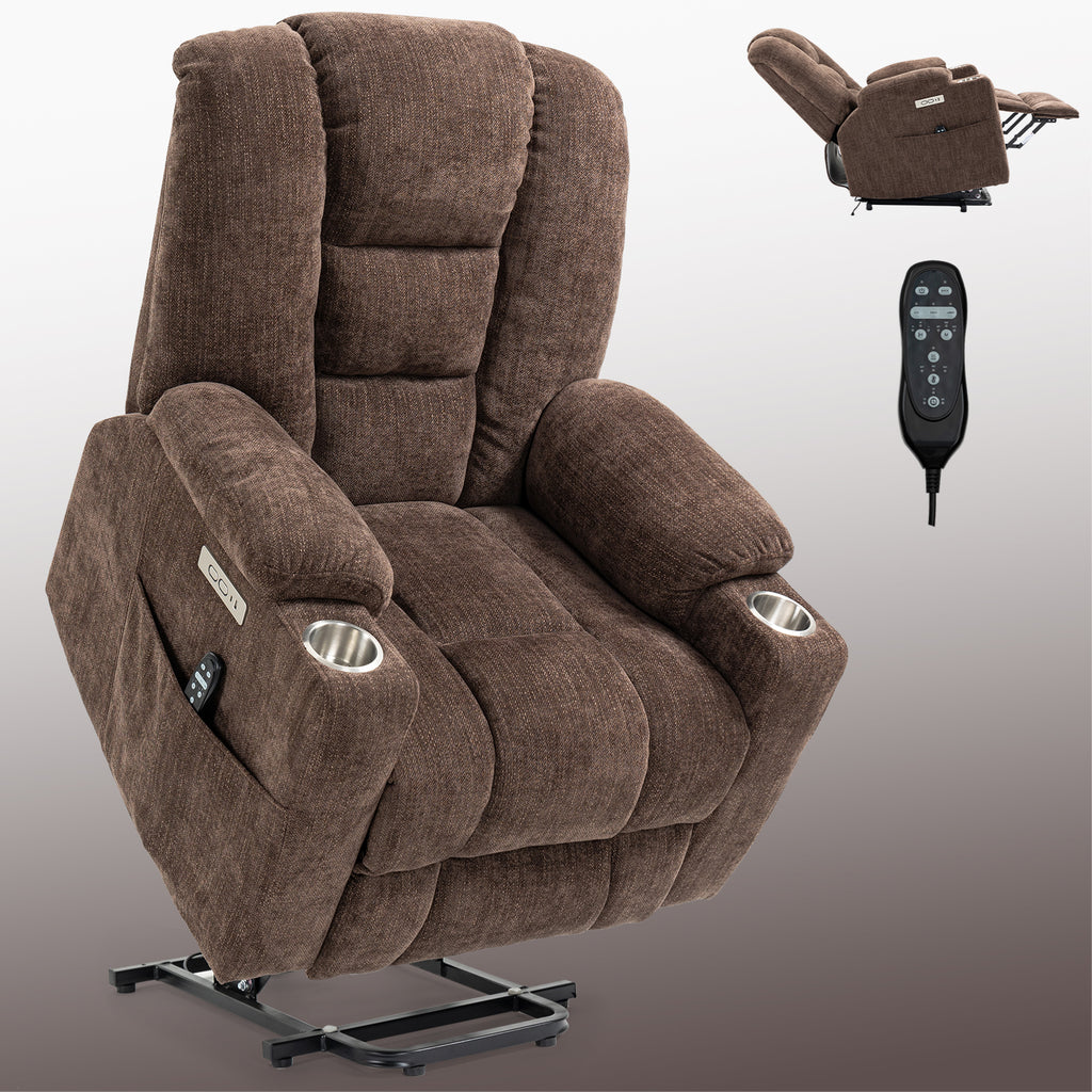 Large Power Lift Recliner Chair with Massage and Heat for Elderly Overstuffed - Image 5