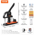Button Maker Machine 0.98 Inch 25mm Pin Maker With 500pcs Button Parts Button