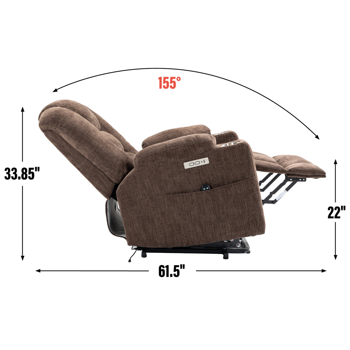 Large Power Lift Recliner Chair with Massage and Heat for Elderly Overstuffed - Image 4