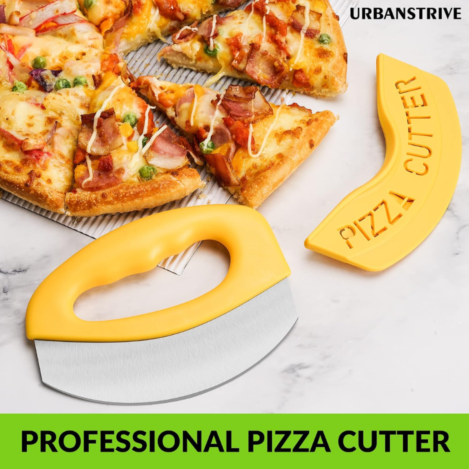 Heavy Duty Stainless Steel Pizza Cutter Rocker With Protective Blade Cover - Image 4