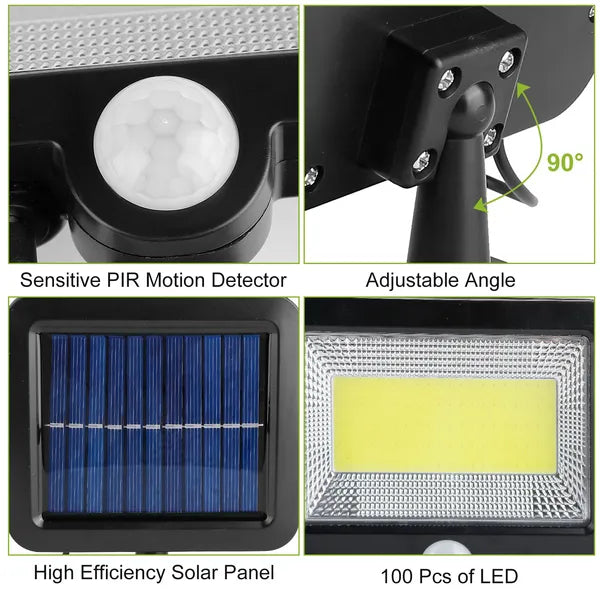 Solar Powered Wall Lights Outdoor 100 LED Beads Motion Sensor Lamp IP65 - Image 3