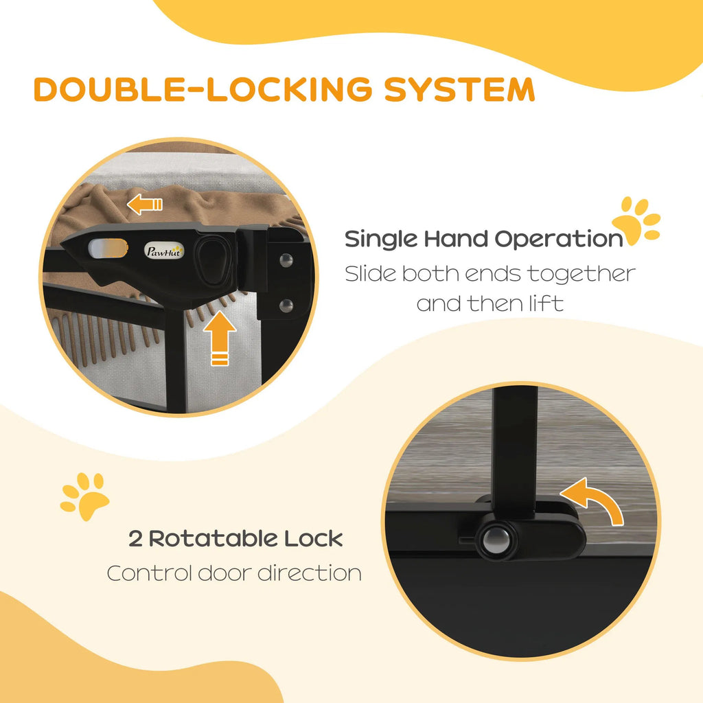 Auto Close Pet Gate Stair Gate with Cat Door Double Locking for Doorways - Image 2