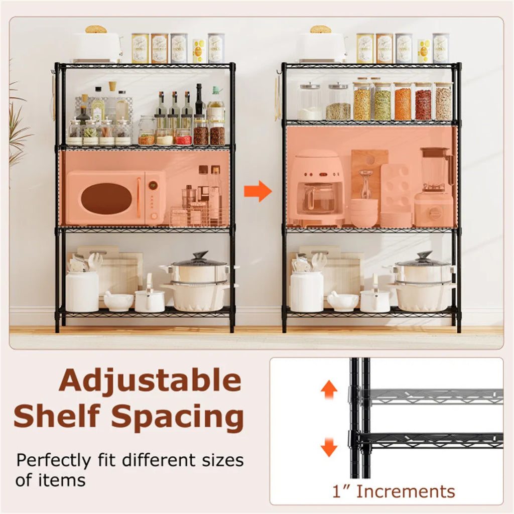 4 Tier Heavy Duty Metal Wire Shelving Unit 1000 lbs Capacity Adjustable Storage Rack - Image 8