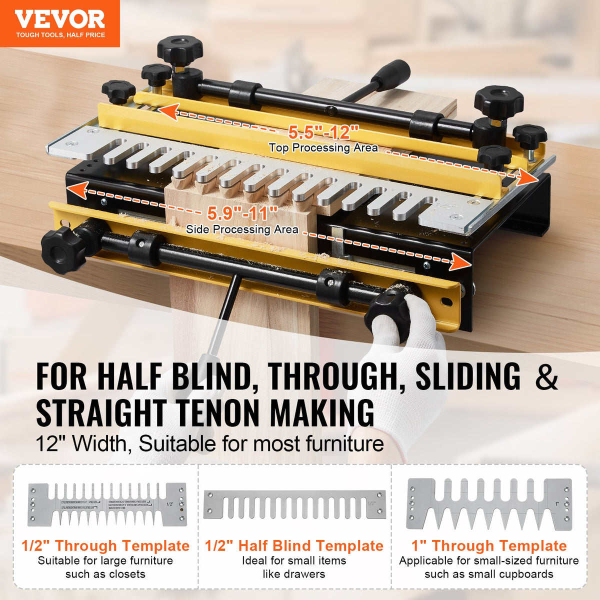 Dovetail Jig 12 In Width Dove Tailing Router Jigs With 4 Router Bits & 3 - Image 4