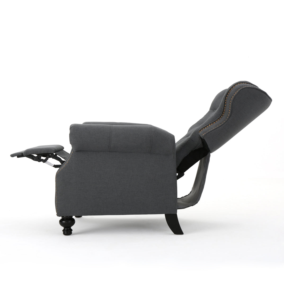 Modern Manual Push Back Recliner Chair Fabric 3 Position Recliner with Rolled - Image 3