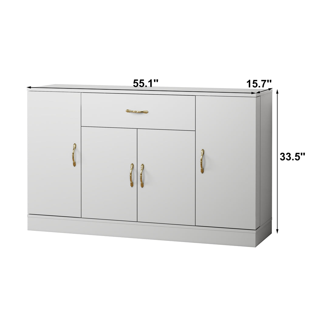 55in Sideboard Buffet Cabinet with Drawer and Four Doors