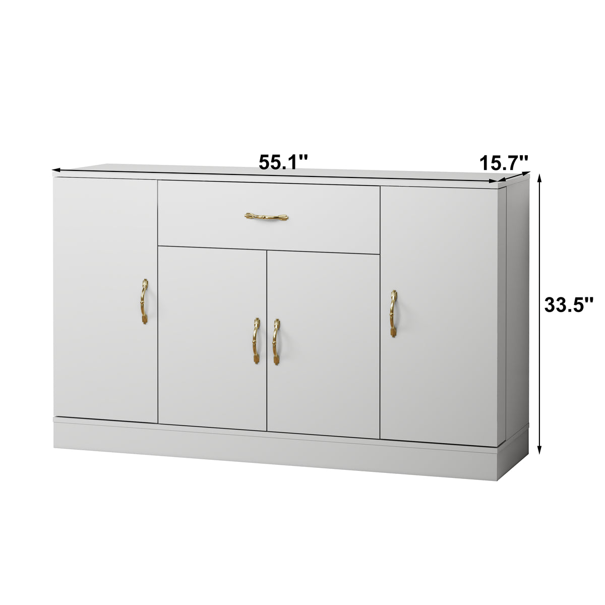 55in Sideboard Buffet Cabinet with Drawer and Four Doors