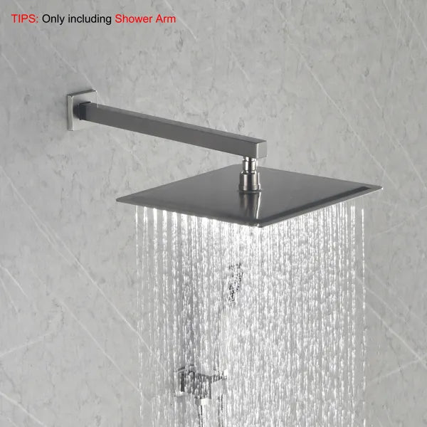 Shower Arm With Flange 1/2 NPT Tapered Threads Rain Shower Head Arm Wall - Image 5