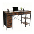 47 55 Inch Computer Desk with 6 Drawers Storage Shelves Home Office Gaming Desk