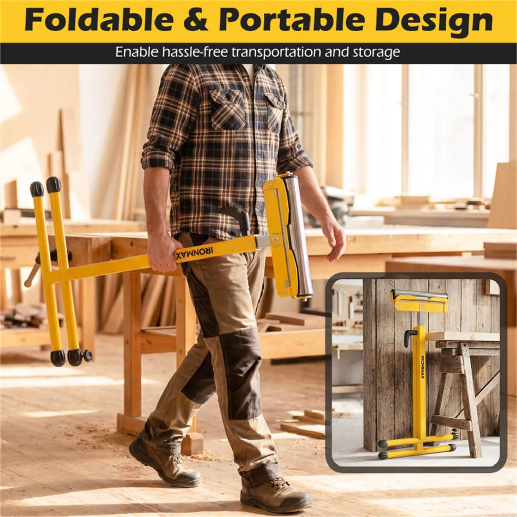 2 Pack Heavy Duty Metal Folding Roller Stand with Edge Guides Portable - Image 4