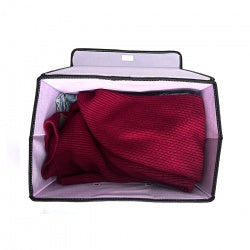 foldable fabric storage cube with lid detail view